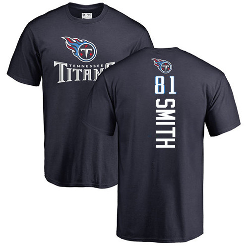Tennessee Titans Men Navy Blue Jonnu Smith Backer NFL Football #81 T Shirt->tennessee titans->NFL Jersey